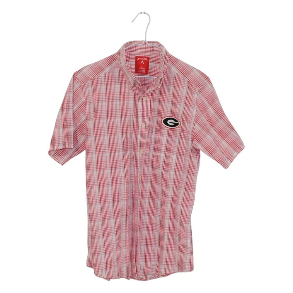 Antigua University Of Georgia Bulldogs Button Up Dress Shirt Mens size small